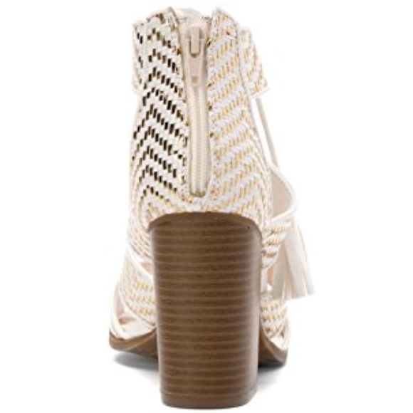 NIB Raffia Ghillie Tassel/Lace ColorBlock Sandals - Picture 7 of 8